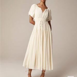 J.Crew puff sleeve midi dress